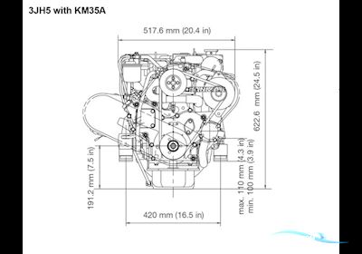 Yanmar 3JH5E SD60 Bådmotor 2024, Danmark