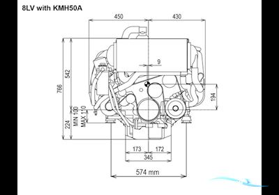 Yanmar 8LV370 Boat engine 2024, Denmark