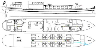 Hotel / Passagiersschip 18 Pass Huizen aan water 1897, met Scania<br />D81140 motor, The Netherlands