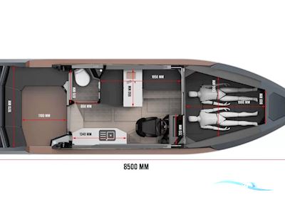 Reval Grade G8 Aluminium Cabin Boat Motorbåd 2024, med Yamaha motor, Estland